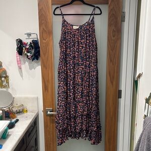 Universal Thread Navy Floral Maxi High-Low Dress